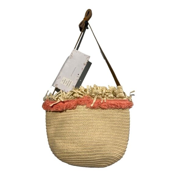 Haute Hippie Kids Girls Style Straw Purse Bag One Size Boho Fringe‎ Vacation - Picture 2 of 7